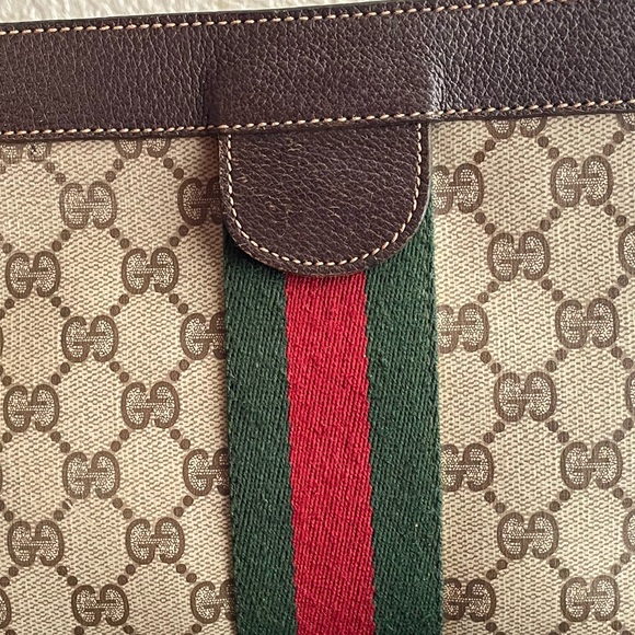 Gucci Sherry Line GG PVC Canvas Leather Clutch Bag Authentic - Picture 2 of 11